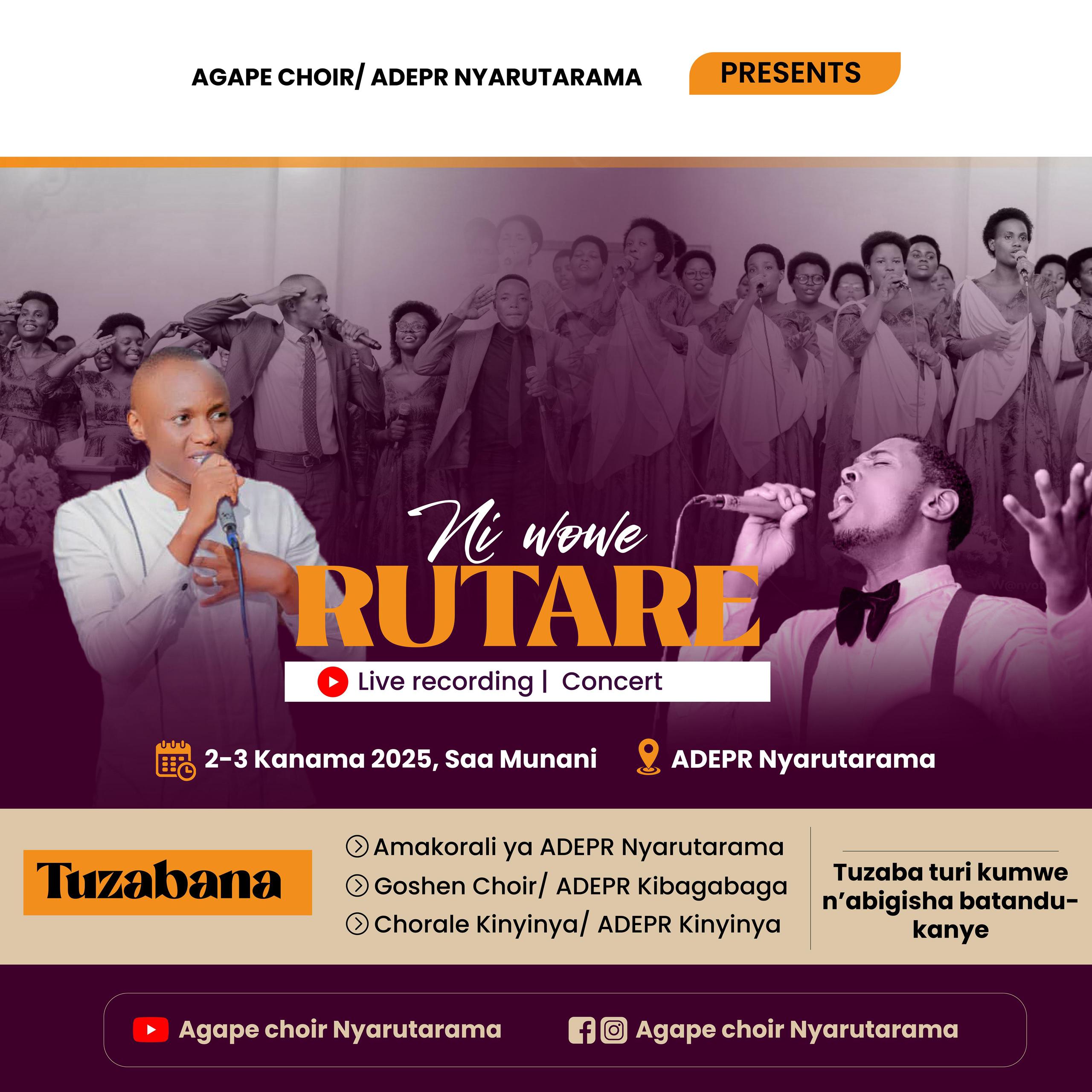 Agape Choir ADEPR Nyarutarama yateguye igitaramo gikomeye “Ni Wowe Rutare” cyo gufata amashusho y’indirimbo zabo mu buryo bwa Live