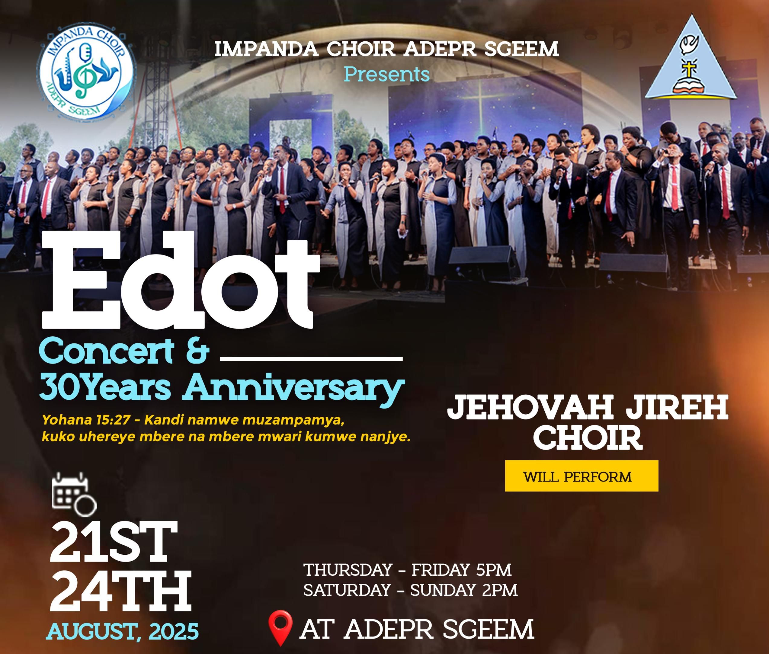 Impanda Choir ADEPR SGEEM mu Gitaramo Kinini cyo Kwizihiza Imyaka 30, Bifatanyije na Jehovah Jireh Choir