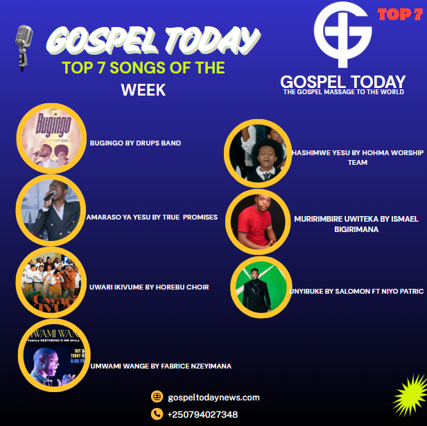 TO 7 y’indirimbo nshya zikomeje kwigarurira imitima y’abakunzi ba gospel muri iki cyumweru mu Rwanda