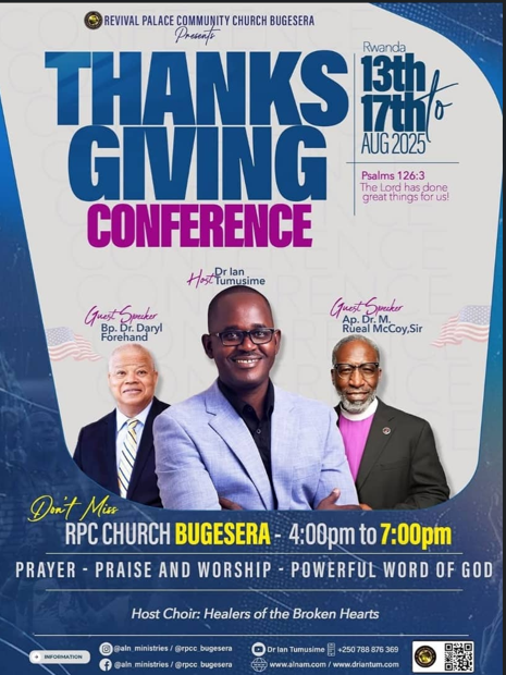 Thanksgiving Conference 2025 ni igiterane cy’amashimwe cyateguwe na Revival Palace Community Church