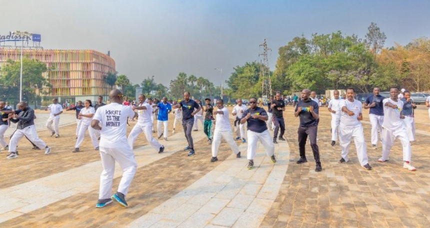 Kigali: Abitabiriye Siporo Rusange bakoze imyitozo ya Karate