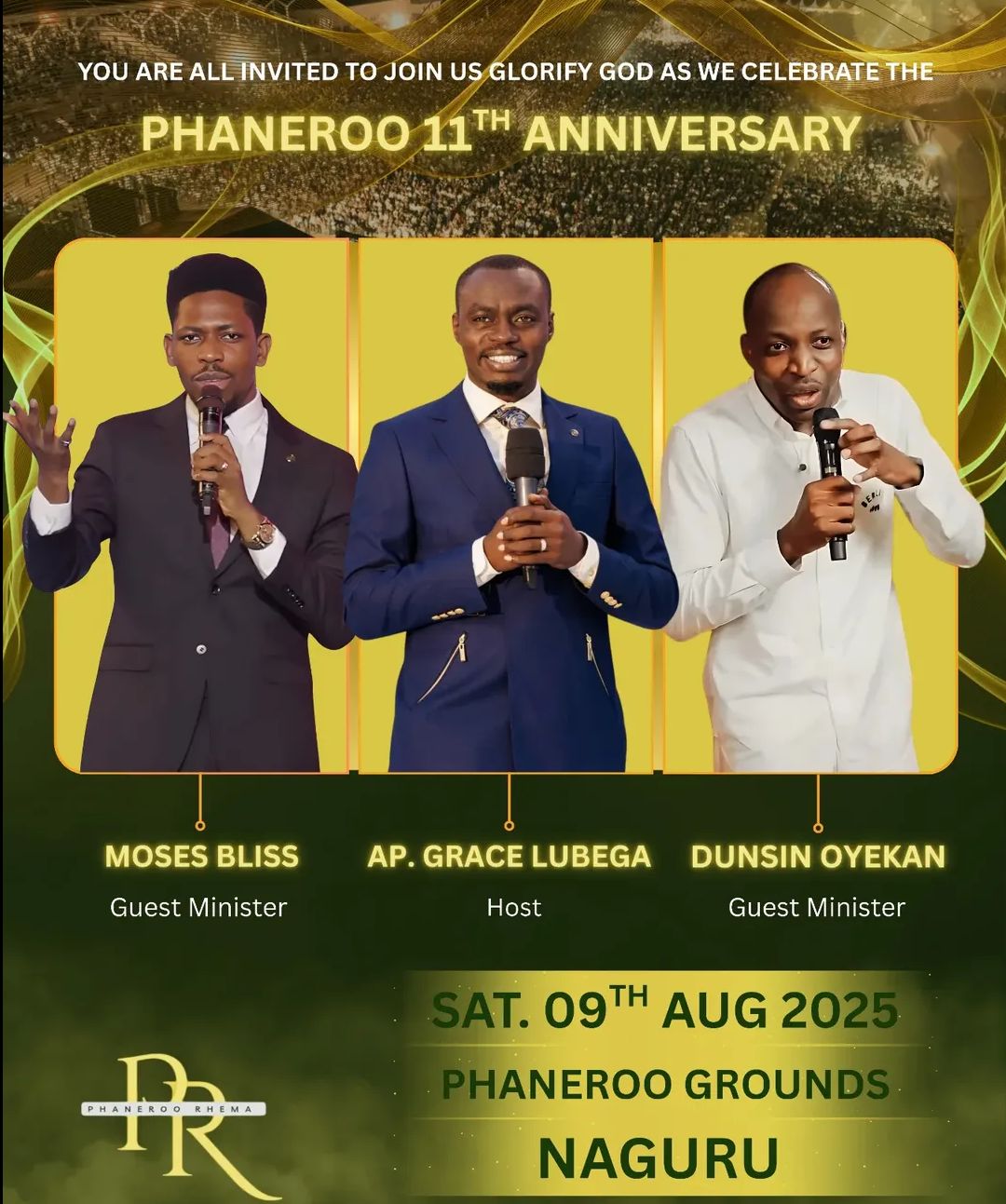 Powerful ministering of Moses Bliss, Dunsin Oyekan & Apostle Grace to Lead Phaneroo’s 11th Anniversary Celebration