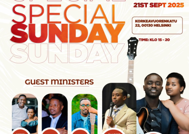 “Special Sunday” ni igitaramo cyateguwe n’umuramyi Eric Niyonkuru azahuriramo n’abandi baramyi batatu bo muri FinLand