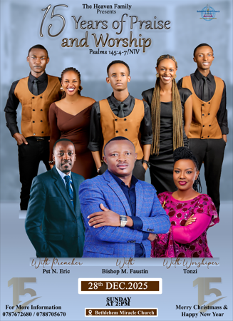 The Heaven Family igiye kwizihiza imyaka 15 mu rugendo rw’ivugabutumwa binyuze mu gitaramo cy’amateka