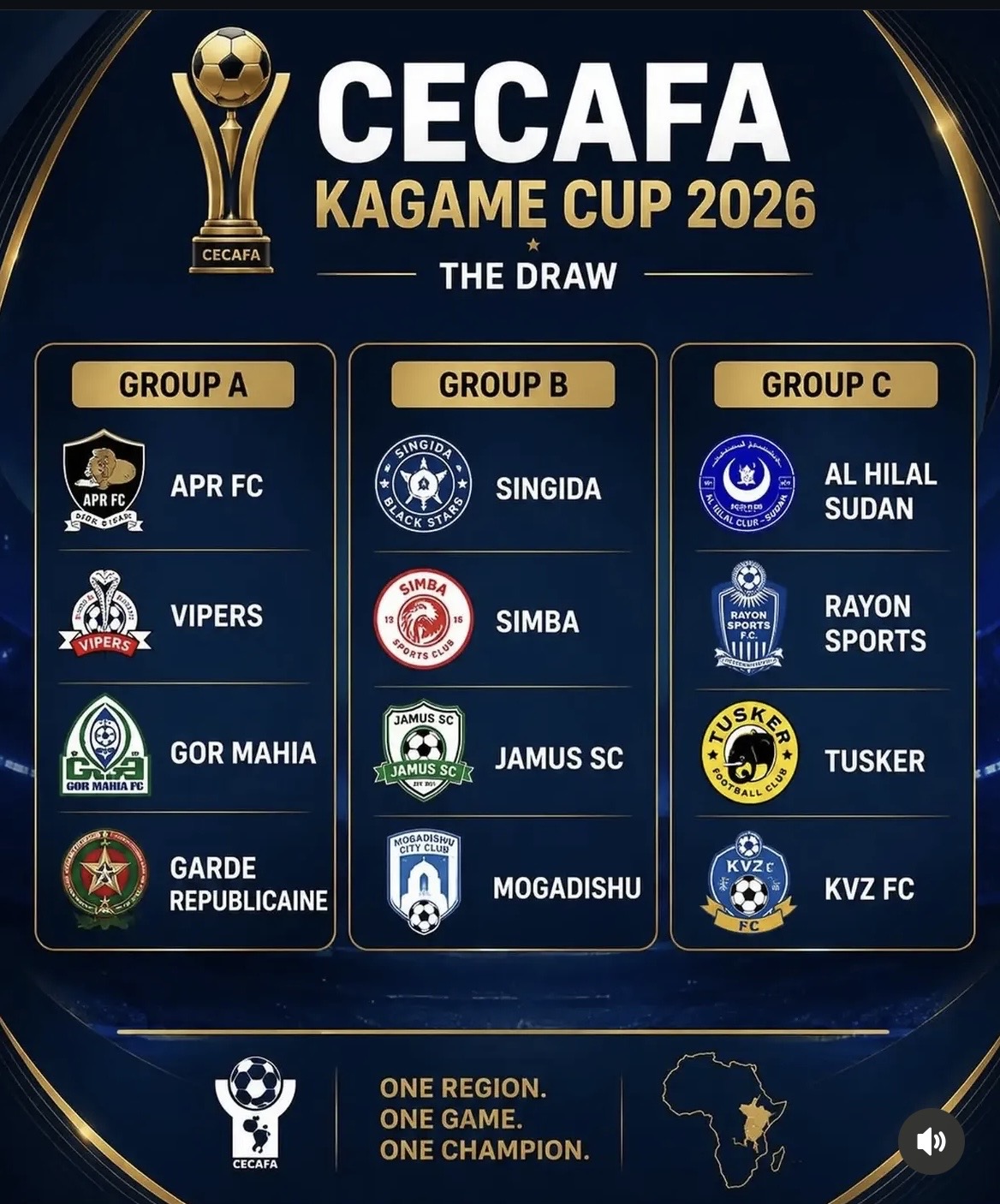 Rayon Sports Drawn Alongside Al Hilal in CECAFA Kagame Cup 2026