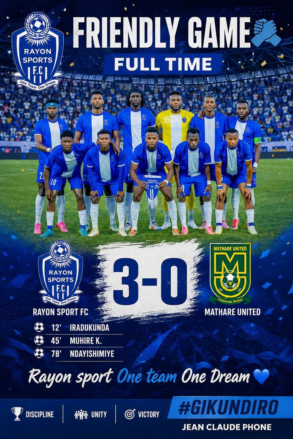 Rayon Sports Bounce Back With 3-0 Win Over Mathare UniTed