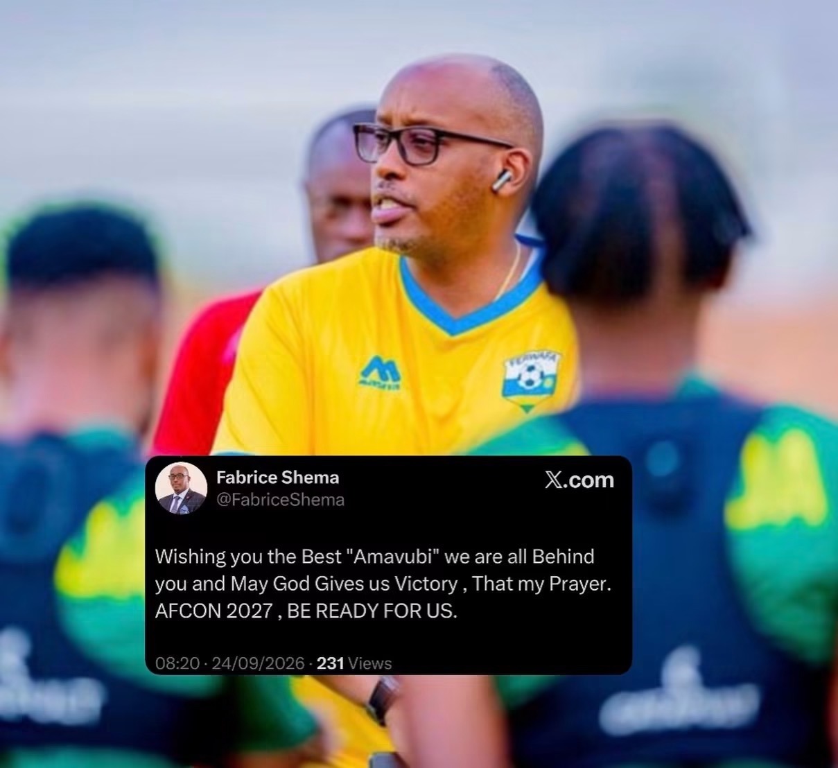 FERWAFA President SHEMA FABRICE Sends Message of Support to Amavubi Ahead of Liberia Clash