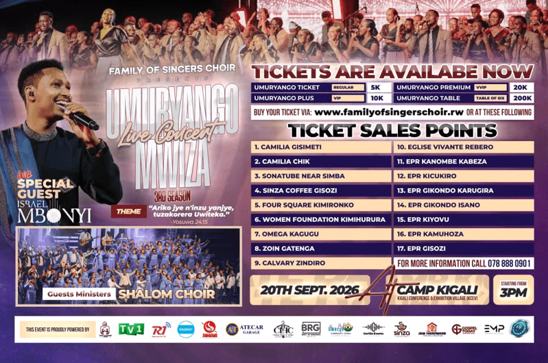 ISRAEL MBONYI AZATARAMIRA ABAKUNZI B’UMUZIKI WA GOSPEL MURI “UMURYANGO MWIZA LIVE CONCERT – SEASON III”