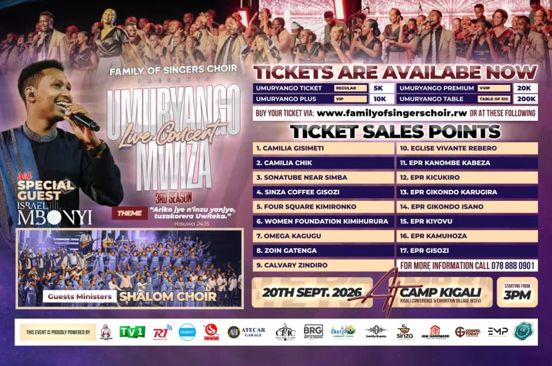 ISRAEL MBONYI AZATARAMIRA ABAKUNZI B’UMUZIKI WA GOSPEL MURI “UMURYANGO MWIZA LIVE CONCERT – SEASON III”
